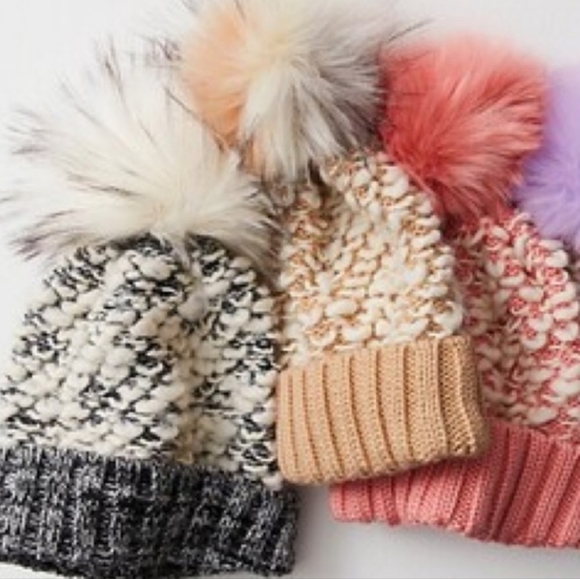 Free People Big Sky Pom Beanie Chunky Knit Wool Ribbed main image 6